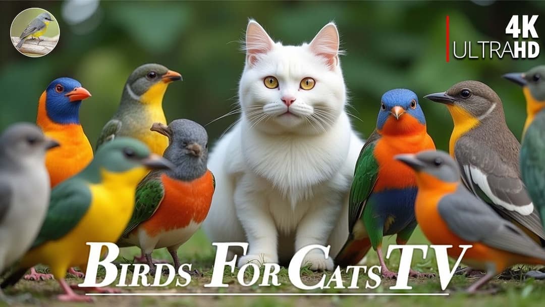 Cat TV for Cats 😺 Birds & Squirrels Buffet by the Branches🐿4 Hours 4K HDR