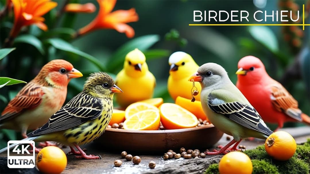 🔴Birds & Squirrels Lunch on a Sunny Afternoon🕊️🐿️ Live 12 Hours in Ultra HD 😺