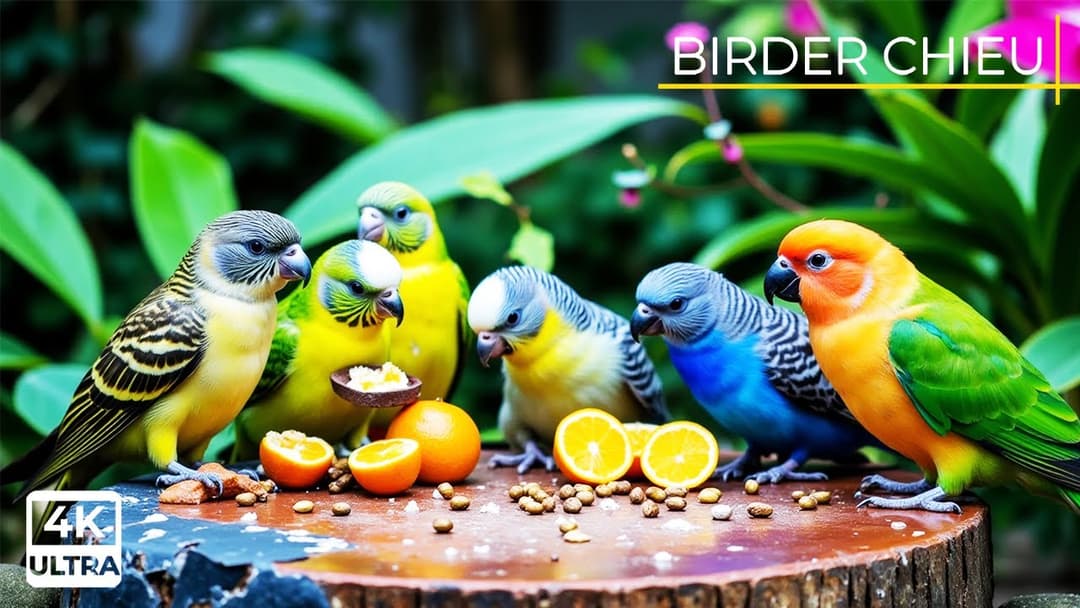🔴😸 Birds and Squirrels Have a Snack at Sunset 🕊️🐿️ Live 12 Hours in Ultra HD 😺