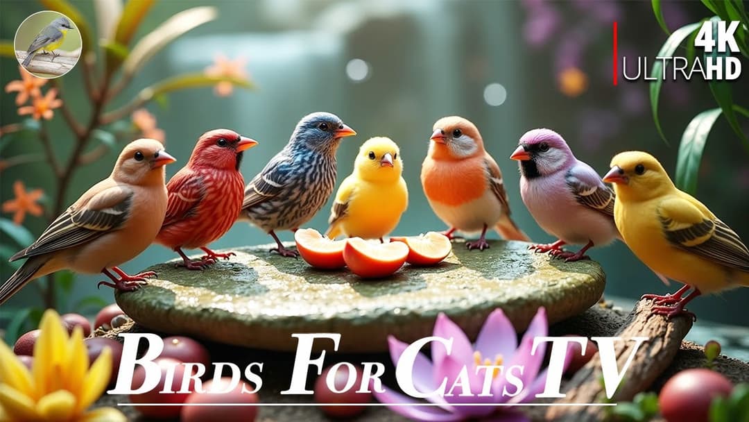 Cat TV for Cats to Watch 😺 Pretty Birds and Squirrels for Cats to Watch and Slap