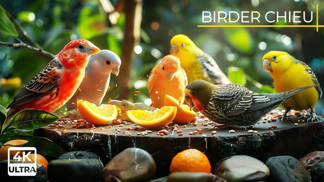 🔴😸Birds & Squirrels Rummage in the Autumn Morning 🕊️🐿️ Live 12 Hours in Ultra HD 😺