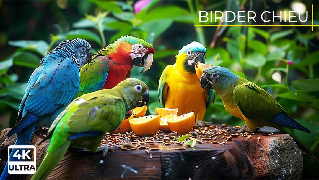 🔴😸 Playful Birds and Squirrels Gathering Around the Feeder 🕊️🐿️ Live 12 Hours in Ultra HD 😺