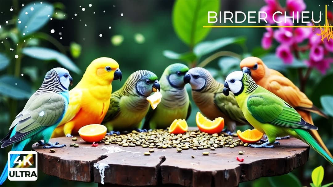 🔴😸 Birds & Squirrels Enjoying Fresh Seeds🕊️🐿️ Live 12 Hours in Ultra HD 😺