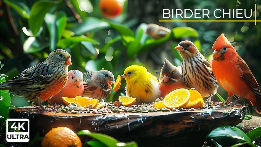 Birds & Squirrels Squabble Over Food 🕊️🐿️ Video For Cats to Watch 😸