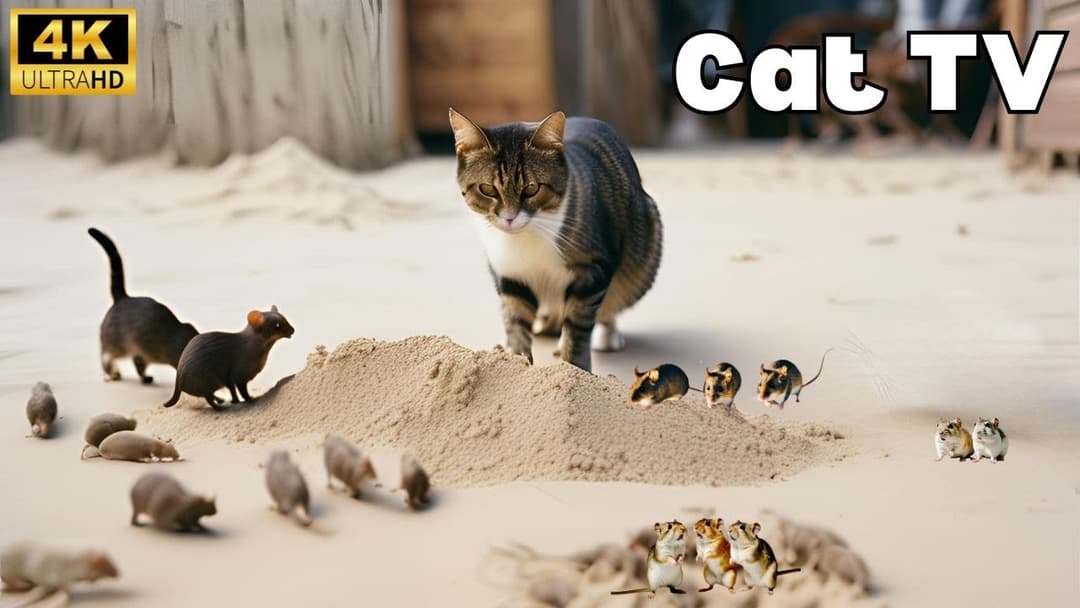 Cat TV for cats to watch: Mind-Blowing Mouse Hide and Seek Fun for Cats in 4K 60fps!