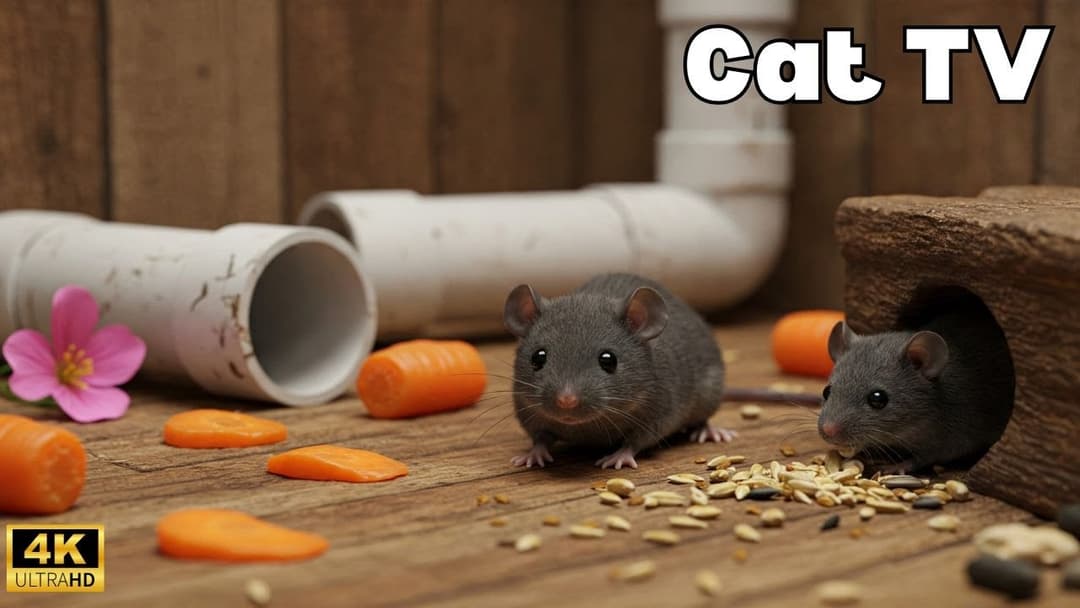 Ultimate Cat TV: Playful Mice Hide & Seek, Squeaking & Running in 4K UHD!
