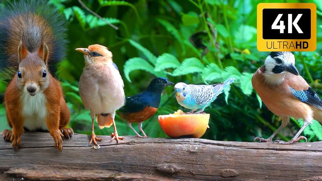 Cat TV NO ADS for Cats to Watch 😺 The Cutest Birds and Squirrels 🐿️ 4K HDR Cat Games
