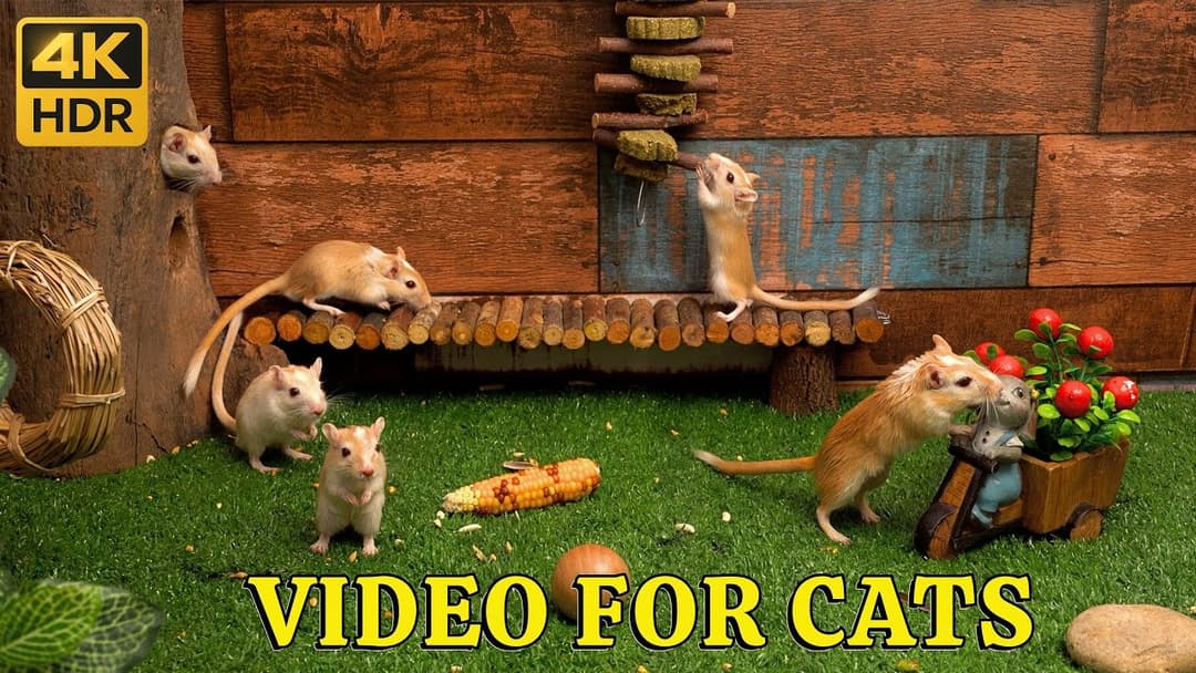 Cat TV Mice: Hide & Seek Cottage Playground – Tiny Mice Peek, Climb & Dash in 4K | Catflix