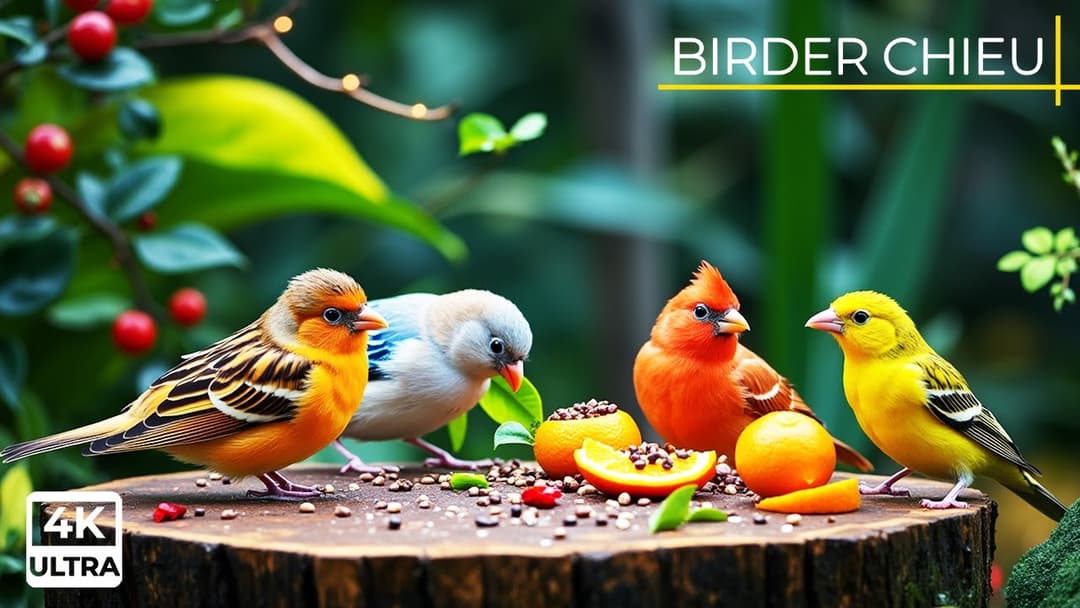 🔴😸 Birds and Squirrels Welcome the Sunrise🕊️🐿️ Live 12 Hours in Ultra HD 😺