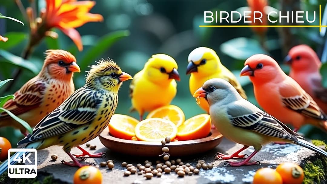 🔴Birds & Squirrels in Autumn Garden🕊️🐿️ Live 12 Hours in Ultra HD 😺