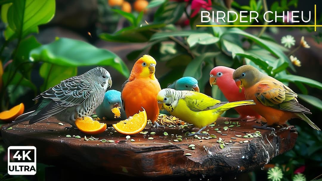 🕊️ Birds And Squirrels Having A Snack At Sunset 🐿️ (4K HDR)