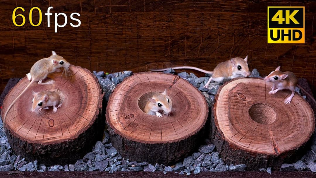Cat TV Mouse Hide and Seek Through Wood Holes | Ultimate Entertainment for cats to watch 4k