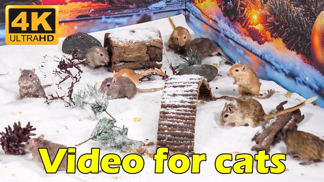 Cat TV Marathon: 3 Hours of Hide & Seek Action with Tiny Mice in Stunning 4K UHD | Catflix