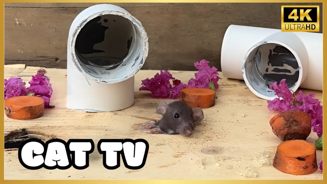 Cat TV for Cats to Watch🐱| Mice grabbing wheat grass, squabble, squeaking & playing for kittens 🐱🐱