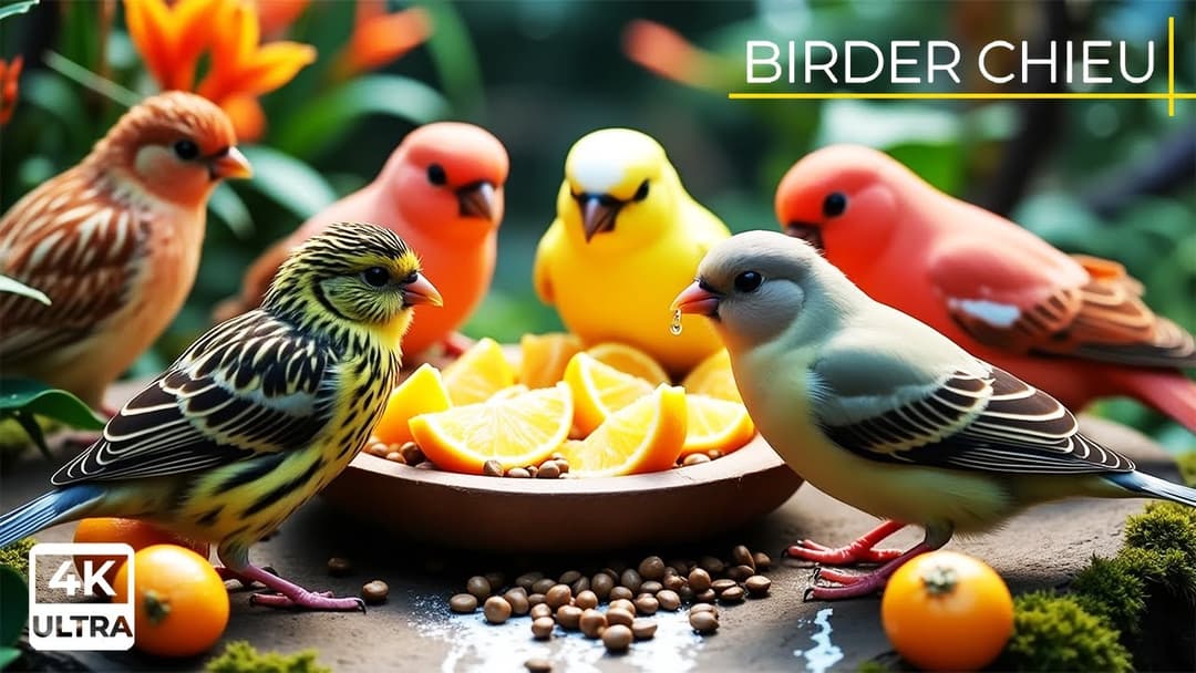 🔴Birds & Squirrels Discover Food Pile on Wall🕊️🐿️ Live 12 Hours in Ultra HD 😺