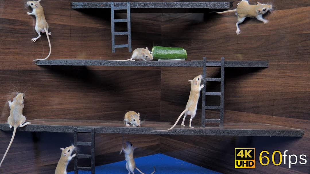 Cat Tv games for cats to watch cute mice hide & seek and play on screen 4k UHD 8 hours