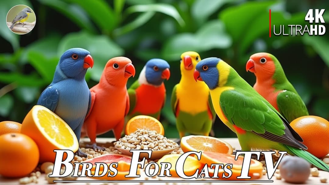 Cat TV for Cats 😻 Holiday Special Birds Squirrels in the spring🐿4 Hours 4K HDR