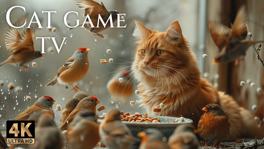 Birds and Squirrels Afternoon Tea Party  🐦 Relaxing Cat TV 😻