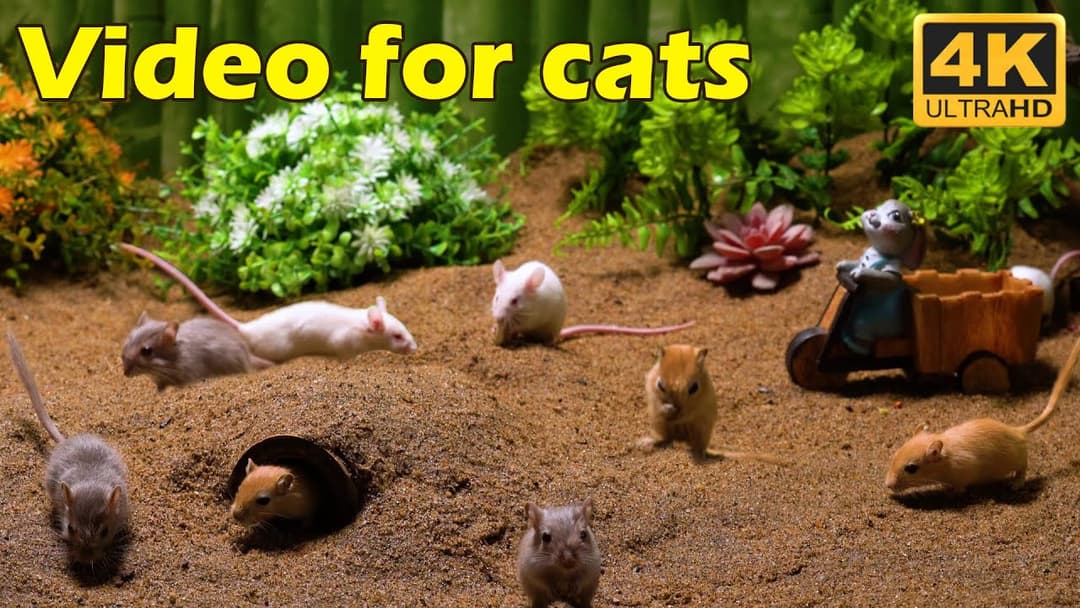 Cat TV: 4 Hours of Tiny Mice Hide & Seek in Crystal Clear 4K UHD | Catflix