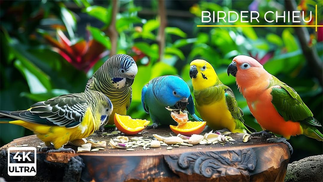 🔴😸 Birds And Squirrels Dancing in the Garden🕊️🐿️ Live 12 Hours in Ultra HD 😺