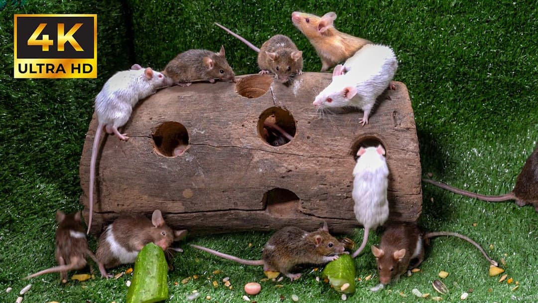 Cat TV: Adventurous Mice Scale Wooden Ramp in 4K for Cats To Watch – Catflix Treat for Curious Cats