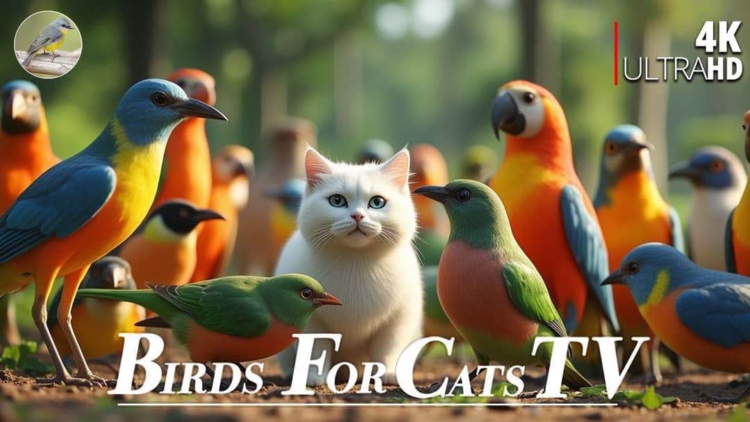 Cat TV for Cats 😻 Christmas Grreetings from Birds and Squirrels🐿4 Hours 4K HDR