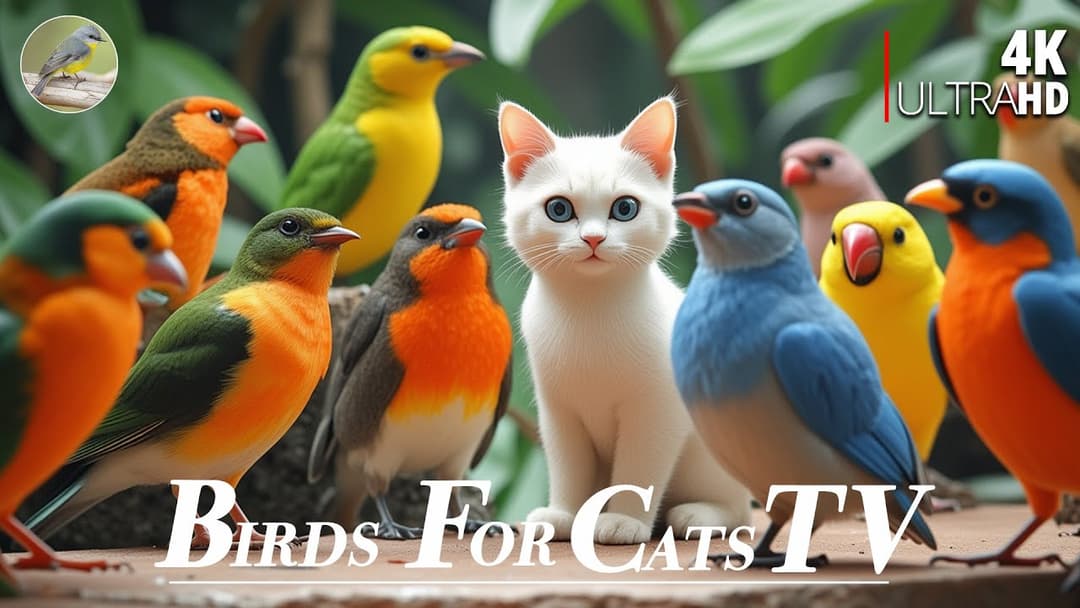 Cat TV for Cats 😻 Happy Birds and Squirrels in the garden🐿4 Hours 4K HDR
