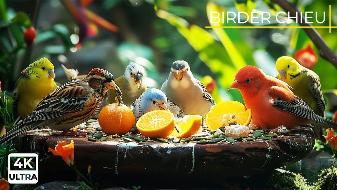 🔴😸 Beautiful Birds & Squirrels 🕊️🐿️Wildlife for Cats 🌧️ 😺 Live 12 Hours in Ultra HD 😺