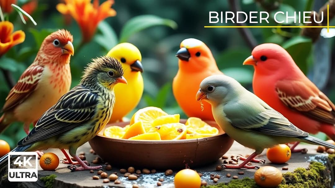 🔴 Spring Birds & Squirrels Snack on a Stool🕊️🐿️ Live 12 Hours in Ultra HD 😺