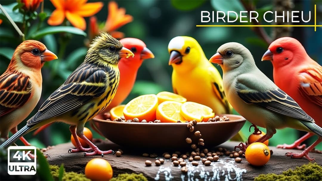 🔴 Birds Eat & Squirrels jump around🕊️🐿️ Live 12 Hours in Ultra HD 😺