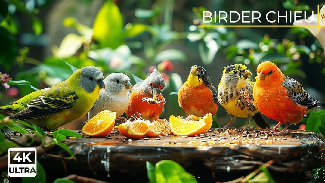 Birds and Squirrels Relax in the Beauty of the Garden 🕊️🐿️  A Natural Show for Pets 😸