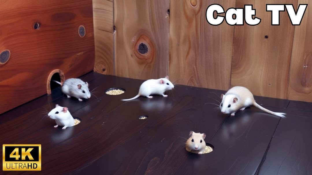 Cat TV for Cats to Watch| Adorable Mouse Hide & Seek, In & Out Play fun – 8 Hours of Fun in 4K UHD!