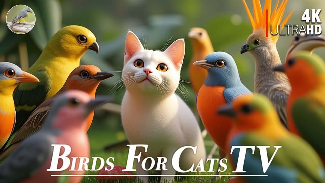 Cat TV for Cats 😻 Relax with Cute Birds and Squirrels🐿4 Hours 4K HDR