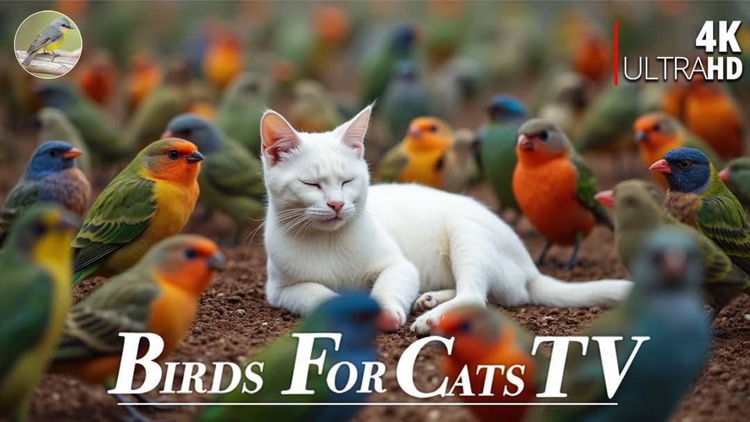 Cat TV for Cats 😺Kittens Relax While Watching Active Birds In Beautiful Garden 🐿4 Hours 4K HDR