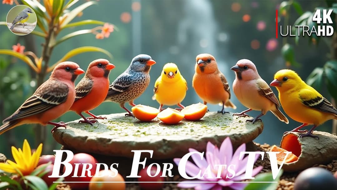 🔴😸Cat TV for Cats to Watch 😺 Party of Birds and Squirrels 🐿 Live 12 Hours