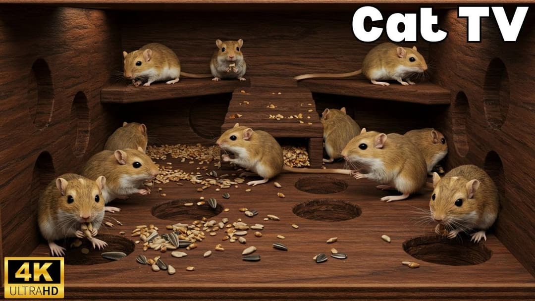 Cat TV | Video for Cats to Watch 😺 Ultimate Mice Hide & Seek | 8 Hours of Fun in 4K UHD 60FPS!