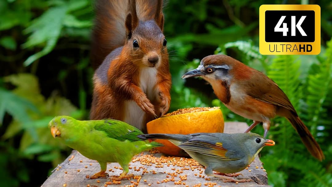 Cat TV for Cats to Watch 😺 Awesome Birds & Squirrels in the Garden 🐿️ Videos for Cats to Watch