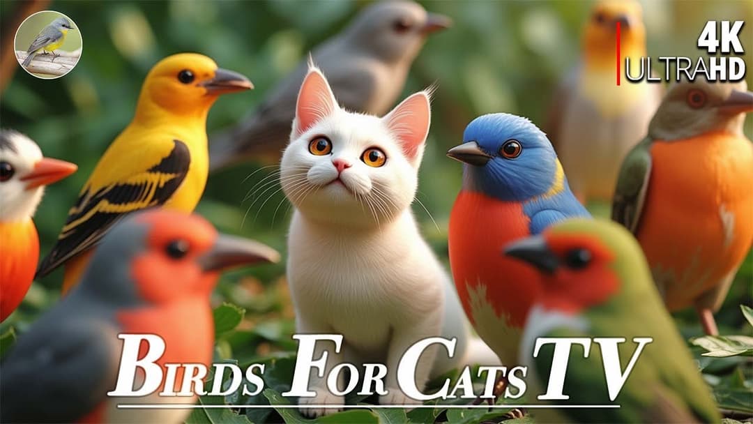 Cat TV for Cats 😻Holiday Special Birds Squirrels in the Winter🐿4 Hours 4K HDR